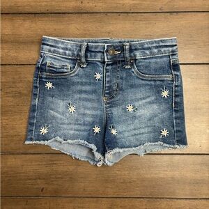 Jumping Beans Girls Denim Shorts with Floral Embroidery
